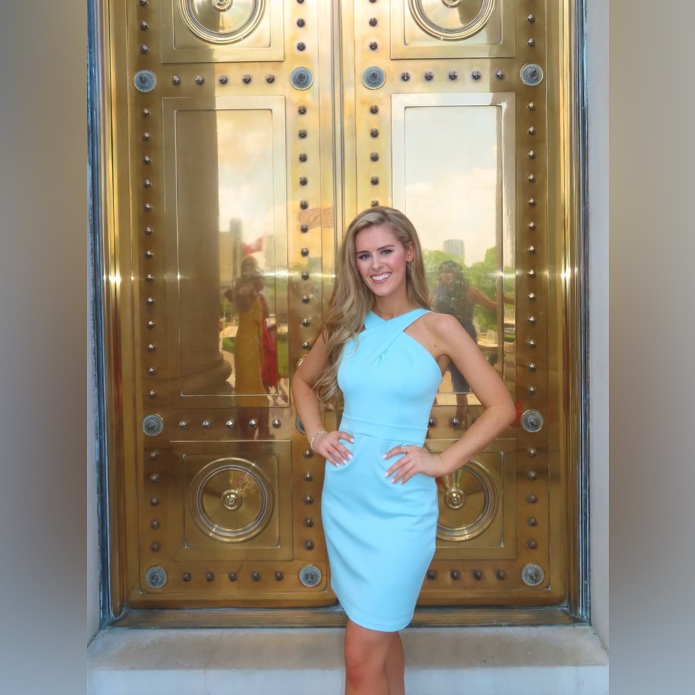 Fernando Wong Blue Cocktail Interview Dress 2/4